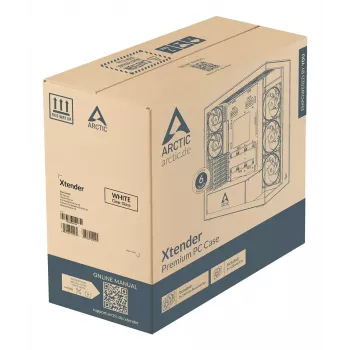 ARCTIC Xtender VG (White) Premium E-ATX PC Case with Vertical GPU Mounting