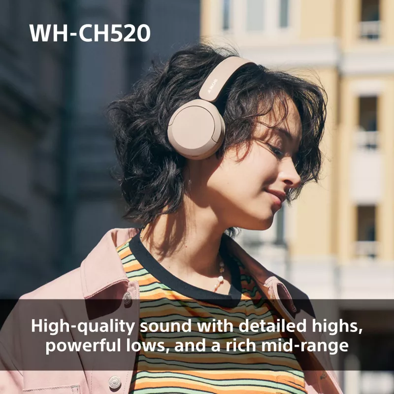 Sony WHCH520Y.CE7, Wireless, Calls/Music, 20 - 20000 Hz, 147 g, Headset, Yellow