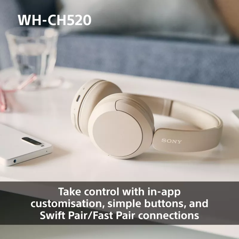 Sony WHCH520Y.CE7, Wireless, Calls/Music, 20 - 20000 Hz, 147 g, Headset, Yellow
