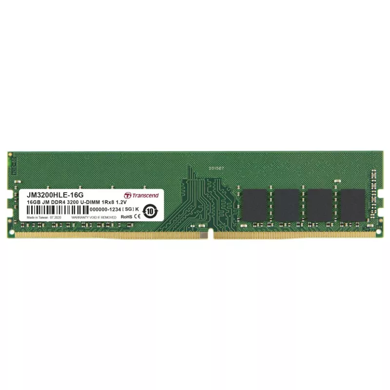 TRANSCEND 16GB Jetram DDR4 3200MHz U-DIMM 1rx8 2gx8 CL22 1.2v
