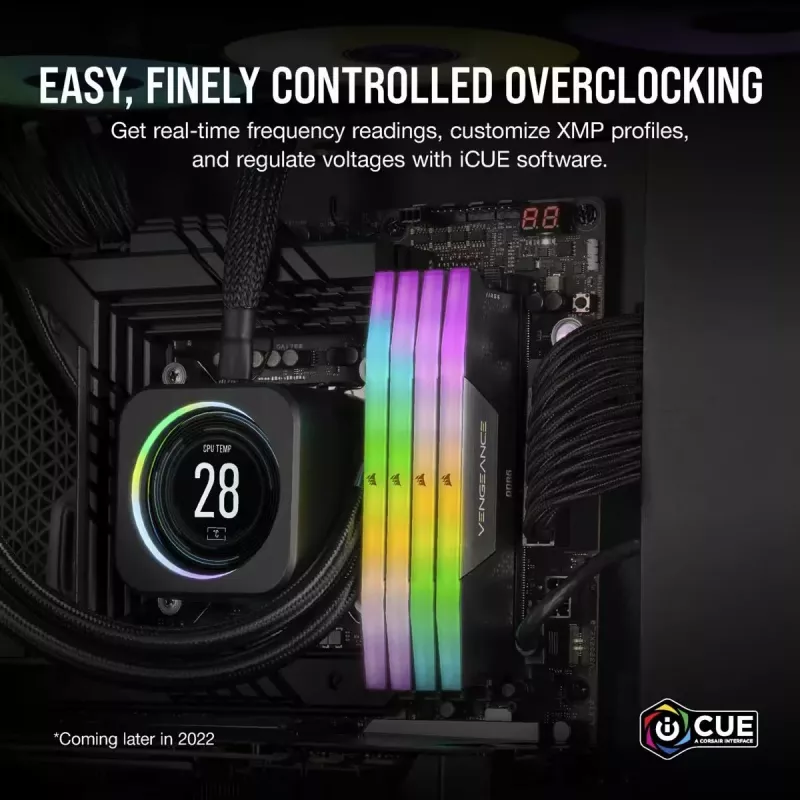 CORSAIR Memory 32GB DDR5 (2x16gb) Dram 6400mt/s CL36 Memory Kit Vengeance RGB - Black