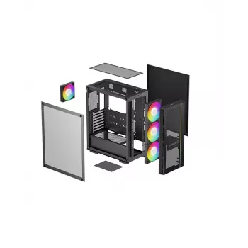 PC Case DeepCool MATREXX 55 MESH V4 C Midi Tower Black — ATX, Tempered Glass, Front Mesh, USB-C