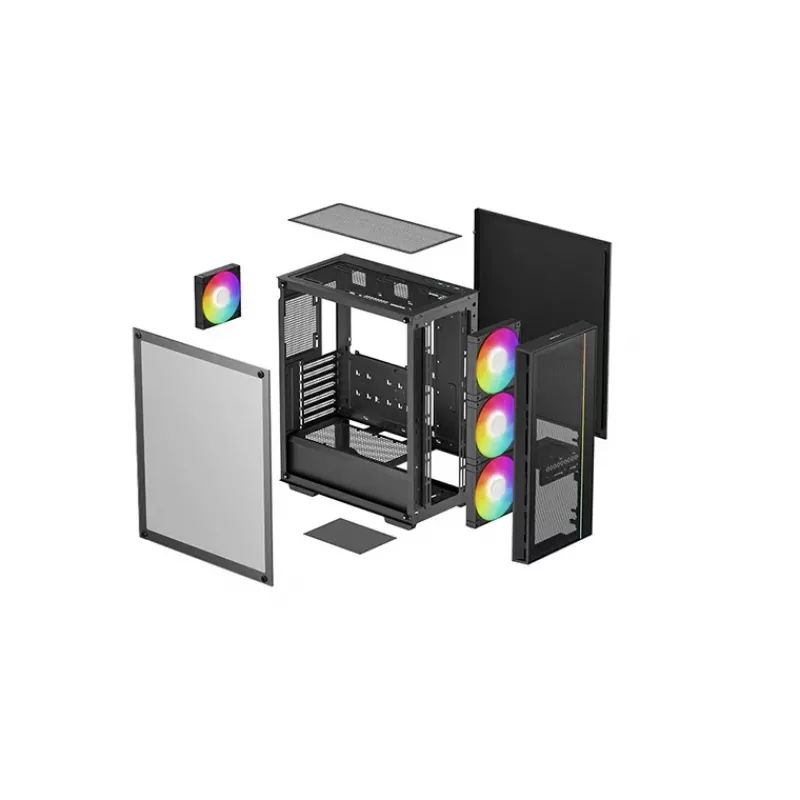 PC Case DeepCool MATREXX 55 MESH V4 C Midi Tower Black — ATX, Tempered Glass, Front Mesh, USB-C