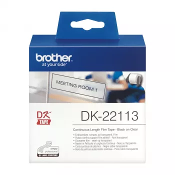 Brother Clear Continuous Film Tape, Black on transparent, DK, Transparent, Direct thermal, China, 5 year(s)