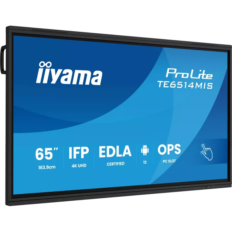 iiyama PROLITE TE6514MIS-B2AG Kiosk design 165.1 cm (65 inch) LCD Wi-Fi 435 cd/m² 4K Ultra HD Black Touchscreen Built-in processor Android 24/7
