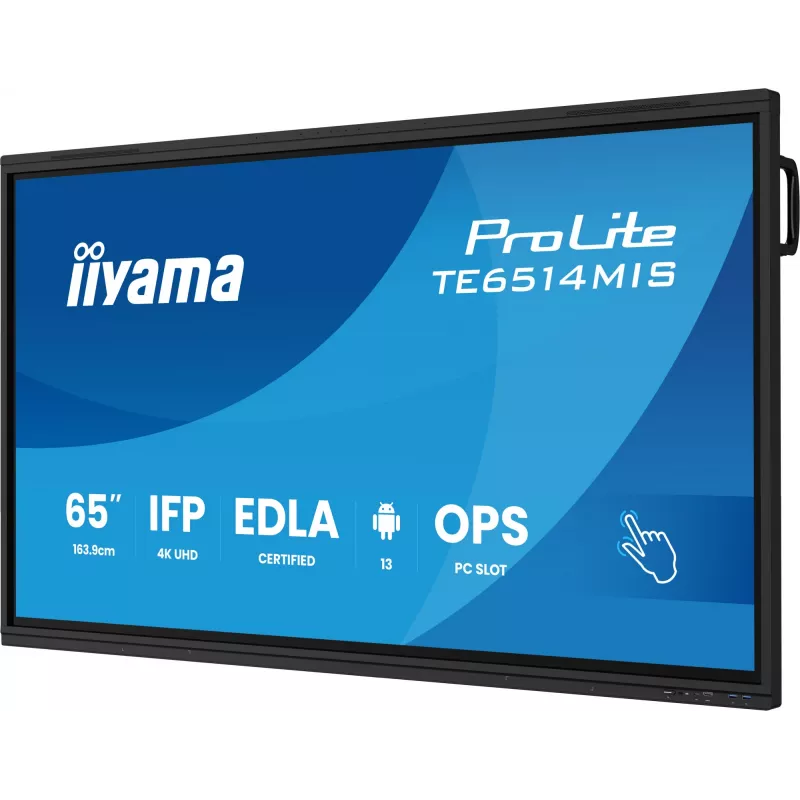 iiyama PROLITE TE6514MIS-B2AG Kiosk design 165.1 cm (65 inch) LCD Wi-Fi 435 cd/m² 4K Ultra HD Black Touchscreen Built-in processor Android 24/7