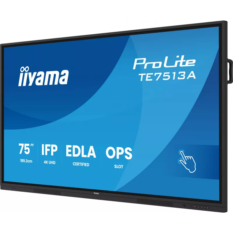 iiyama TE7513A-B1AG Signage Display Interactive flat panel 190.5 cm (75 inch) Wi-Fi 500 cd/m² 4K Ultra HD Black Touchscreen Built-in processor Android 18/7