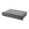 DIGITUS 10 inch Network Bundle - 6U Wall-Mount Cabinet, 8-Port Gigabit Switch, CAT6 Patch Panel, PDU, Shelf, 10x S/FTP Patch Cables, Black