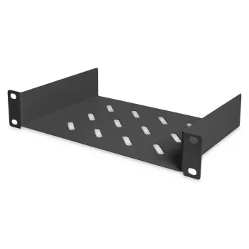 DIGITUS 10 inch Network Set 12U Wall-Mount Cabinet with Patch Panel, Switch, Shelf, Power Strip, Cable Management - Black (DN-10-SET-3-B)