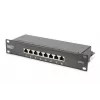 DIGITUS 10 inch Network Set 12U Wall-Mount Cabinet with Patch Panel, Switch, Shelf, Power Strip, Cable Management - Black (DN-10-SET-3-B)