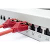 DIGITUS Patch Panel, CAT6A shielded, 1U, 24-port, 8P8C, bl RAL 9005, 483
