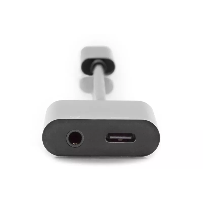 DIGITUS USB Type-C Splitter cable, type C - 3.5mm+type C M/F/F, 20cm Black