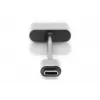 DIGITUS USB Type-C Splitter cable, type C - 3.5mm+type C M/F/F, 20cm Black