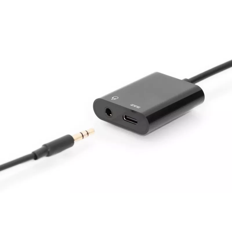 DIGITUS USB Type-C Splitter cable, type C - 3.5mm+type C M/F/F, 20cm Black