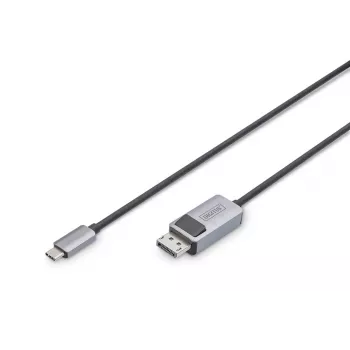 DIGITUS USB Type C to DP adapter cable 8Ka30Hz. HBR3 Alu Housing Black 1m