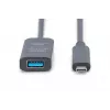 DIGITUS Active USB-C Extension Cable - 10G USB 3.2 Gen2 USB-C - USB-A (M/F) - 5m