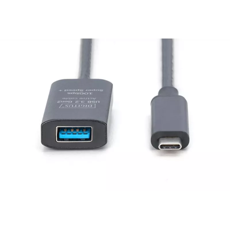 DIGITUS Active USB-C Extension Cable - 10G USB 3.2 Gen2 USB-C - USB-A (M/F) - 5m