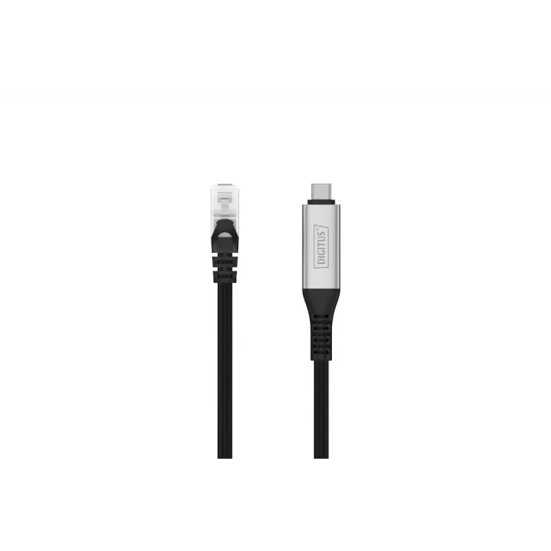 DIGITUS USB-C 3.2 Gen1 - RJ45 Ethernet cable - CAT6a S/FTP Black - 10m