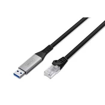 DIGITUS USB 3.2 Gen1 - RJ45 Ethernet cable - CAT6a S/FTP Black - 5m