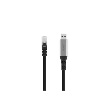 DIGITUS USB 3.2 Gen1 - RJ45 Ethernet cable - CAT6a S/FTP Black - 10m