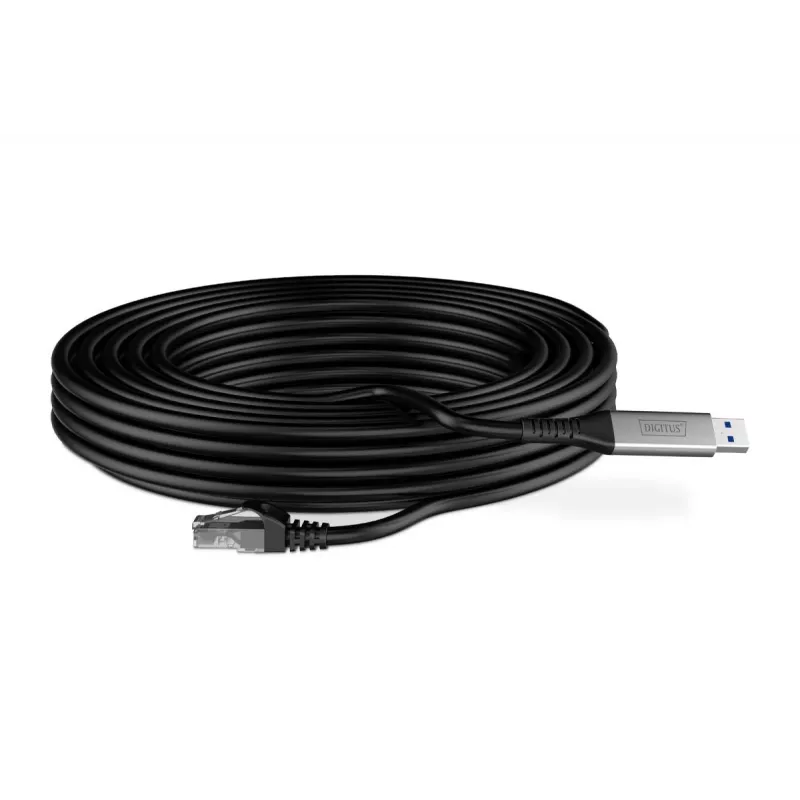 DIGITUS USB 3.2 Gen1 - RJ45 Ethernet cable - CAT6a S/FTP Black - 10m
