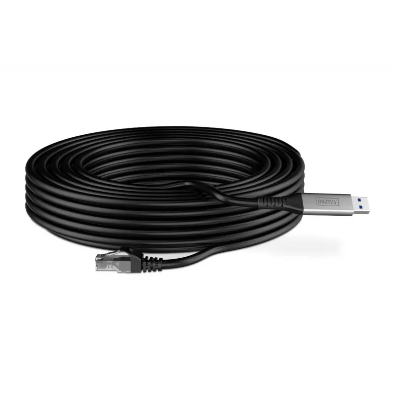 DIGITUS USB 3.2 Gen1 - RJ45 Ethernet cable - CAT6a S/FTP Black - 15m