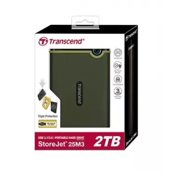 TRANSCEND Storejet 25m3 2TB SATA 2.5in USB3.0 Military Green