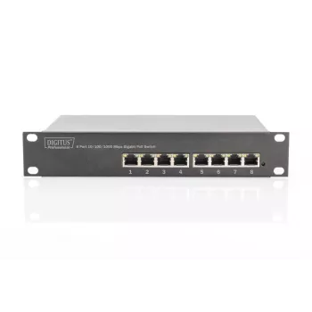 DIGITUS 8 Port Gigabit PoE Switch 10in 8x10/100/1000Mbps RJ45 PoE 96W