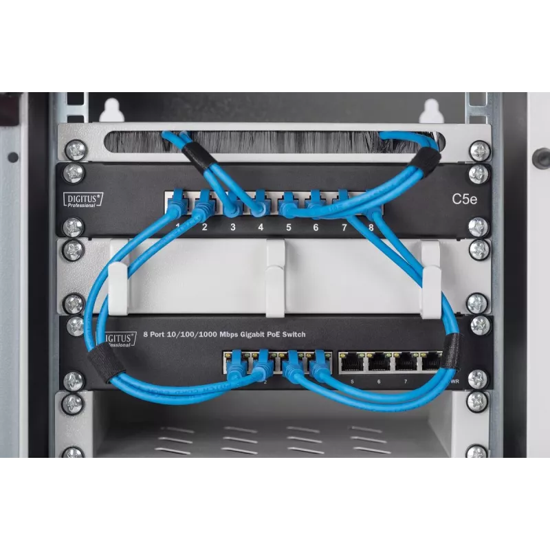 DIGITUS 8 Port Gigabit PoE Switch 10in 8x10/100/1000Mbps RJ45 PoE 96W