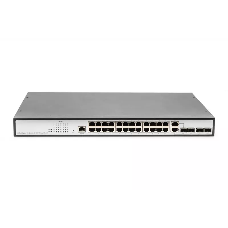 DIGITUS L2 managed Gigabit Ethernet Switch 24-port + 2 combo and 2 SFP uplink port