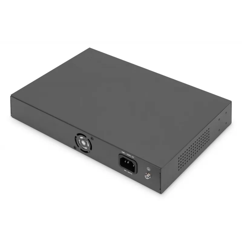 DIGITUS PoE Switch 16 Port 10/100 Mbps 16 x10/100Mbps PoE RJ45 Ports,1x GE RJ45,1x SFP