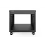 DIGITUS 8U Universal 19-Inch Equipment Rack with Castors, Threaded Mounting Holes, Black