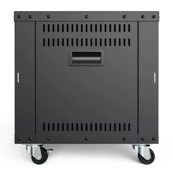 DIGITUS 8U Universal 19-Inch Equipment Rack with Castors, Threaded Mounting Holes, Black