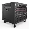 DIGITUS 8U Universal 19-Inch Equipment Rack with Castors, Threaded Mounting Holes, Black