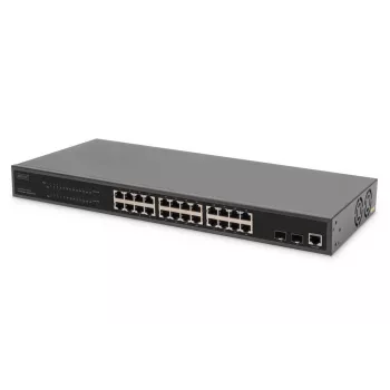 DIGITUS Gigabit Ethernet Switch with PoE Injector 24 Port L2 Managed 2 SFP Upload