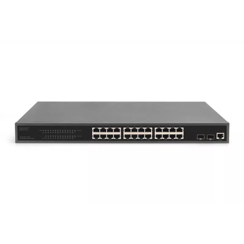 DIGITUS Gigabit Ethernet Switch with PoE Injector 24 Port L2 Managed 2 SFP Upload