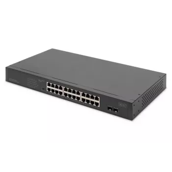 DIGITUS Unmanaged PoE Switch - 24-Port Gigabit + 2-Port Gigabit SFP