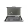 DIGITUS Modularized HD LCD TFT console with 1 port KVM. RAL 9005 black - GE keyboard