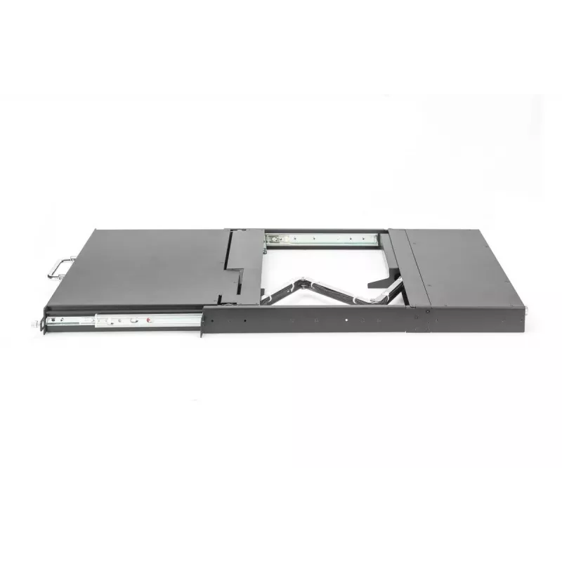 DIGITUS Modularized HD LCD TFT console with 1 port KVM. RAL 9005 black - GE keyboard