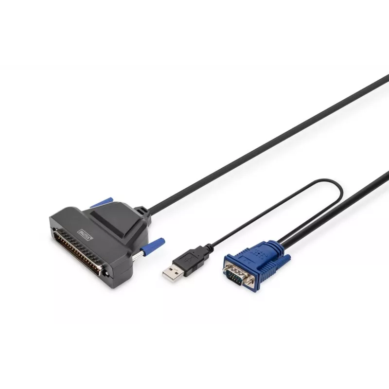 DIGITUS Modularized 43.2cm (19IN) HD TFT console with 1 port VGA. RAL 9005 black - GE keyboard