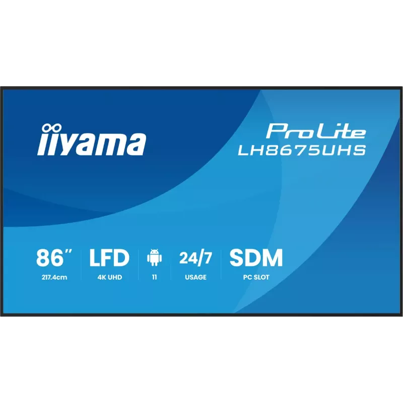 Digital Signage Display iiyama 86 inch 4K UHD LCD Android 24/7
