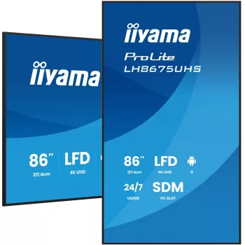 Digital Signage Display iiyama 86 inch 4K UHD LCD Android 24/7
