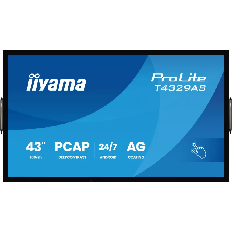 iiyama T4329AS-B1AG computer monitor 108 cm (42.5 inch) 3840 x 2160 pixels 4K Ultra HD LED Touchscreen Black