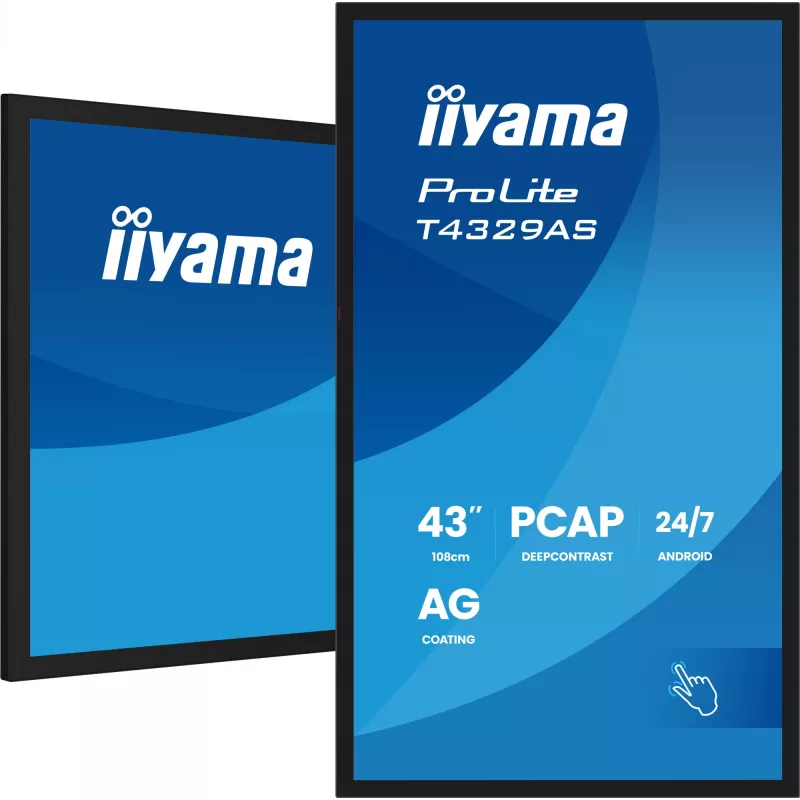 iiyama T4329AS-B1AG computer monitor 108 cm (42.5 inch) 3840 x 2160 pixels 4K Ultra HD LED Touchscreen Black