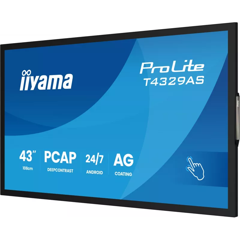 iiyama T4329AS-B1AG computer monitor 108 cm (42.5 inch) 3840 x 2160 pixels 4K Ultra HD LED Touchscreen Black