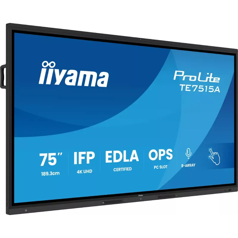 Digital signage flat panel iiyama TE7515A-B1AG 74.5 inch Touchscreen 4K Ultra HD