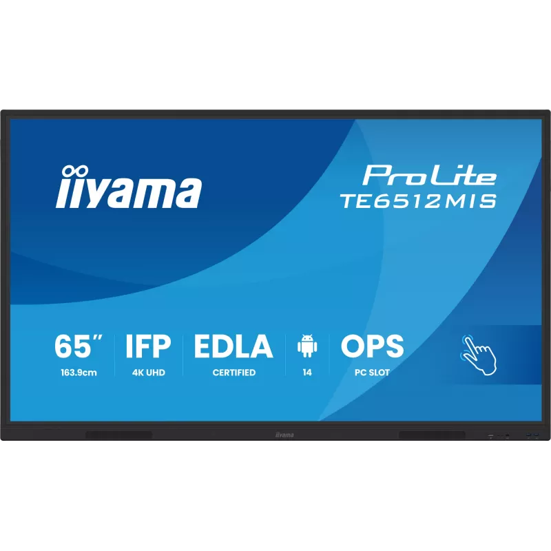 iiyama TE6512MIS-B4AG Signage Display Kiosk design 165.1 cm (65 inch) LCD Wi-Fi 400 cd/m² 4K Ultra HD Black Touchscreen Built-in processor Android 24/7