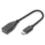 DIGITUS USB Type-C adapter cable, OTG, type C - A M/F, 15cm Super Speed Black