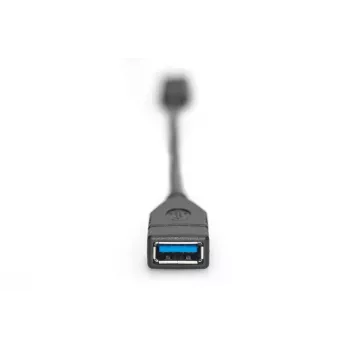DIGITUS USB Type-C adapter cable, OTG, type C - A M/F, 15cm Super Speed Black