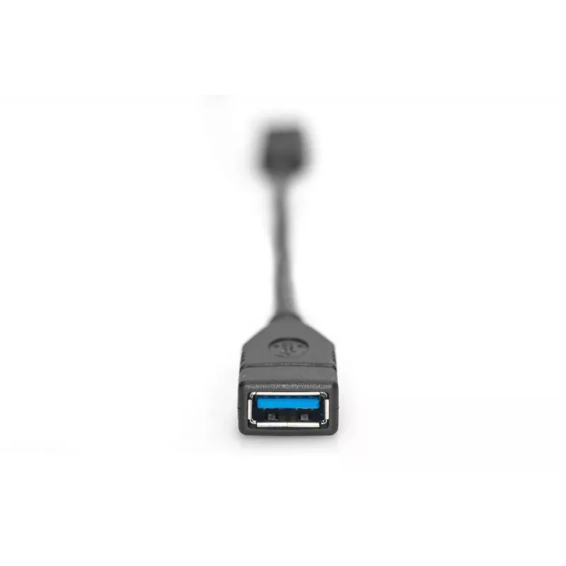 DIGITUS USB Type-C adapter cable, OTG, type C - A M/F, 15cm Super Speed Black
